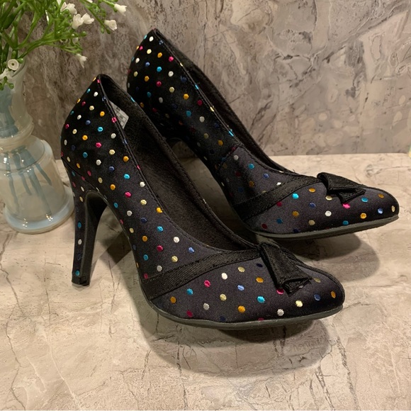K9s by Rocket Dog multi colored polka dot 3 3/4" heels.  EUC. - Picture 2 of 4